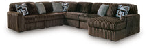 Midnight-Madness Sectional with Chaise - Chocolate