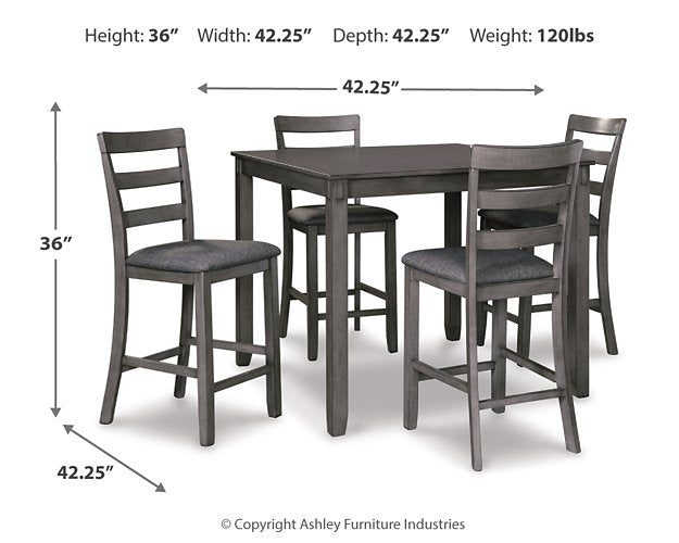 Bridson Counter Height Dining Table and Bar Stools (Set of 5)