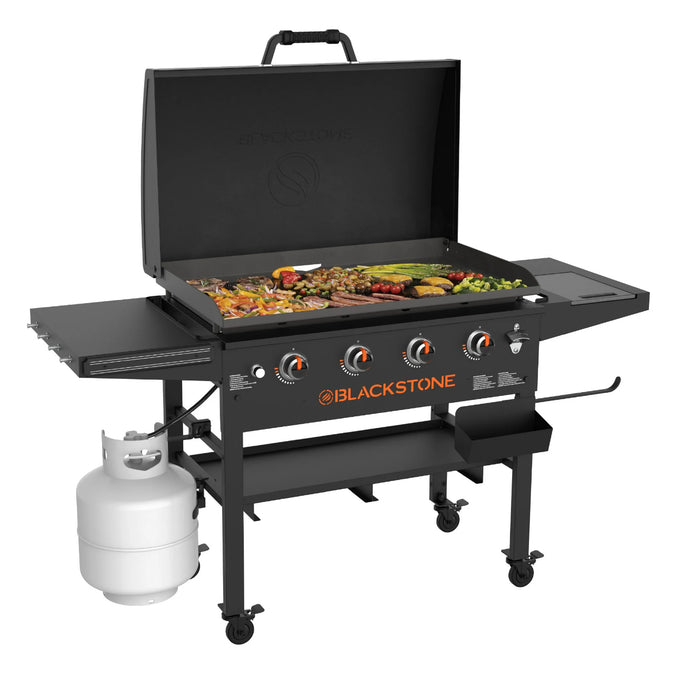 Blackstone Original 4-Burner 36” Propane Griddle with Hood and Omnivore Griddle Plate