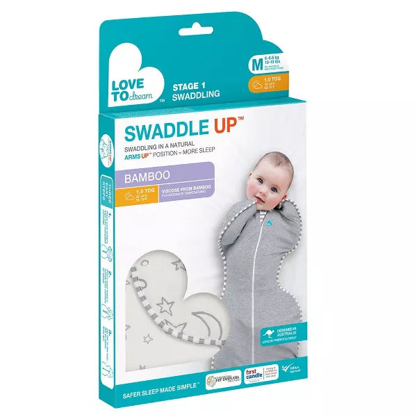 Love To Dream Swaddle UP Silky-Lux Swaddle Wrap - Gray - Newborn