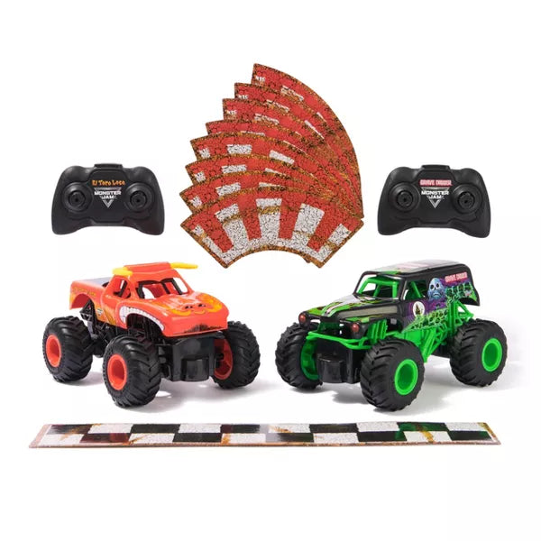 Monster Jam Official Grave Digger vs El Toro Loco Racing Rivals Remote Control Monster Trucks - 1:24 scale - 2 pk