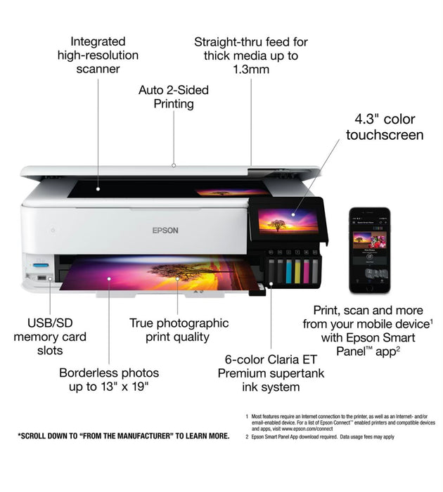 Epson EcoTank Photo ET-8550
Supertank Special Edition All-in-One Inkjet Printer