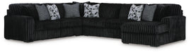 Midnight-Madness Sectional with Chaise - Onyx