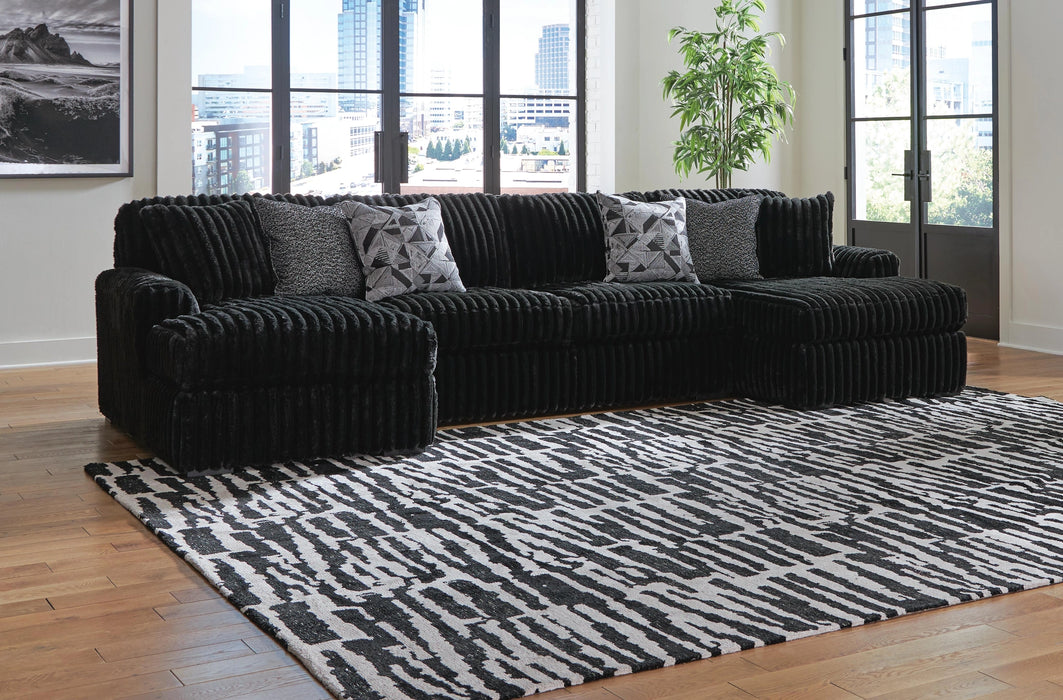 Midnight-Madness Double Chaise Sectional