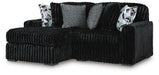 Midnight-Madness Sectional with Chaise - Onyx
